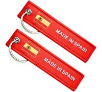 Llavero de Tela Cordón Robusto de Algodón y Poliéster con Banderas Nacionales Para Coche, Moto o Bolso Bordado a Doble Cara Regalo Duradero para Hombres y Mujeres (HECHO EN ESPAÑA, 2 Unidades)