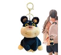 Llavero de tela de perro de abeja, llavero de perro de trapo, llavero de peluche lindo con colgante de perro de picadura de abeja, muñeca suave para amantes de los animales, adorable figura de