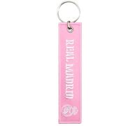 Llavero de Tela R. Madrid - Producto Oficial con Escudo Bordado con Frase ¡Hala Madrid! - Accesorio Deportivo Resistente y Compacto - Ideal para Aficionados y Regalo para Fans del Club (Rosa)