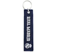 Llavero de Tela R. Madrid - Producto Oficial con Escudo Bordado con Frase ¡Hala Madrid! - Accesorio Deportivo Resistente y Compacto - Ideal para Aficionados y Regalo para Fans del Club (Azul)