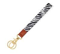 Llavero de Tela Tejida para Mujer, Delicado Brazalete para Claves, Pulsera de Llavero para Niña, Brazalete Keychain Wrist Lanyard, Llavero Coche, Moda, Suave, Cómodo de Llevar, Patrón de Cebra