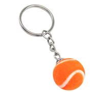 Llavero de tenis genérico - Cute 3D Ball colgante, Green Felt Texture, Metal Sports Ring, Racket Keyring Ornament | Themed Accessory, Novelty Decoration For Backpack Handbag Souvenir Party, naranja