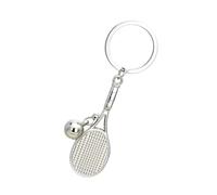 Llavero de tenis | Llavero de tenis - Llaveros deportivos divididos Llavero de metal ligero y exquisito para tenis, plateado, Fare riferimento alla descrizione