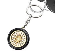 Llavero de Tire Charm, Realistic Auto Pendant, Lightweight Car Wheel Decoration Accessory, Metal Key Holder Car Entusiast Collection Gift for Fitness School Shopping Travel Daily Commute Use 6 x 2 x 1