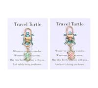 Llavero De Tortuga Esmaltada De 2 Piezas con Tarjeta, Cole Creativo Multifuncional, Decoración De Mochila Personalizada.