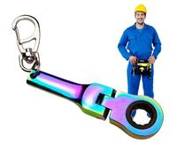 Llavero de trinquete compacto - Llavero, regalo con mini llave inglesa, anillo de acero resistente, herramienta llave grabada | Llavero gadget hardware portátil ligero para regalo d