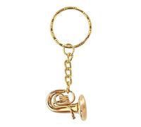 Llavero de Tuba de Latón, Llaveros de Instrumentos Musicales Dorados en Miniatura, Artesanía Exquisita, Tamaño Mini, Regalos para Cumpleaños de Graduación, Expresa Tu Pasión con