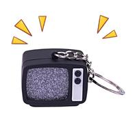 Llavero de TV retro de 24,4 g | Key Chain, Mini LED Screen Punk Wallet Ornament With Sound And Light, Backpack Purse Charm For Collectors, Students, Kids, Teens, Adults, Travelers, Birthdays, Black