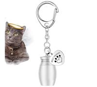 Llavero de urna de cremación para mascotas, llavero de urna para cenizas, cilindro de recuerdo, llavero de recuerdo para cenizas, llavero conmemorativo con huella de cilindro para cachorro