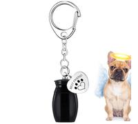 Llavero de urna para cenizas para mascotas, urna cilíndrica, recuerdo de cremación, urna conmemorativa con huella de pata, llavero de condolencias para perro, K