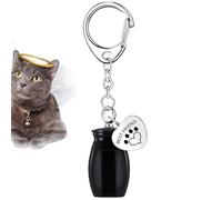 Llavero de urna para mascotas, cenizas de mascotas, llavero de ceniza de cenizas para cenizas de cenizas de cenizas o de cremación, urna conmemorativa con huella de pata, llave de condolencia