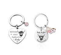 Llavero De Vaca Montañesa De Acero Inoxidable De 2 Piezas, Llavero De Animal Divertido, Regalos para Amantes De Los Animales, Regalos De Cumpleaños para Niñas Y Adolescentes.
