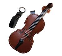 Llavero de violín de cuero, llavero de violín y violonchelo, llavero de instrumento musical, llavero de violín vintage, colgante de violín artístico, colgante de bolsa para accesorios amantes de la