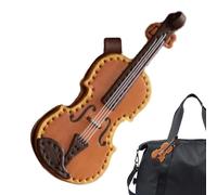 Llavero de violín de cuero vintage, llavero colgante de violín, llavero de instrumentos musicales, llavero de violín de cuero 12x4.5 cm/4.72x1.77 pulgadas para amantes de la música
