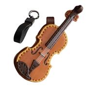Llavero de violonchelo vintage | Práctico llavero de cuero | Instrumento musical miniatura como regalo para amantes de la música y músicos, multicolor, 12 x 4,5 cmz