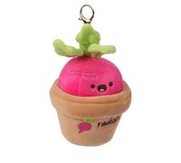 Llavero De Zanahoria De Felpa - Rábano Relleno Suave De 2,36 X 2,36 X 4,72 Pulgadas, De Muñeca En Maceta De Hierba, Lindo Peluche Vegetal, Forma De Rábano Tirante | Adorable Llavero con Dije P