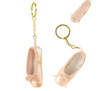 Llavero de zapato de ballet 2pcs, lindo llavero mini ballet con llavero de zapatillas colgante de arco con llavero de la zapatilla de ballet de hebilla desmontable para la llave del hogar mochil