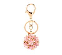 Llavero Decorativo con Flor de Cristal y Diamantes Imitacion Accesorio para Bolso Cartera y Vehiculo 5 Colores