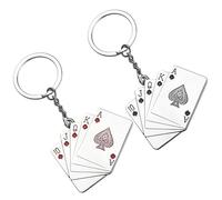 Llavero Decorativo de Carta de Póquer 2 Piezas de Aleación