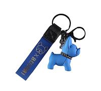 Llavero del Bulldog francés con anilla metálica y mosquetón. Llavero original para hombre y mujer. Llavero para coche y moto. Perfecto para llevar las llaves o colgar en tu mochila o bolso. (Azúl)