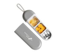 Llavero del contenedor de pastillas - pastilleros portátiles con cordón | Llavero pequeño a prueba de humedad con 3 compartimentos, para pastillas, vitaminas, aceite de pescado y suplementos