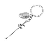 Llavero deportivo de metal, llavero colgante de esgrima, llavero coleccionable para entusiastas de la esgrima, accesorios de esgrima, llavero artístico, llavero de club de esgrima, joyería para