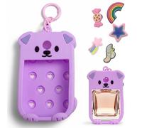 Llavero desinfectante de manos en spray, estuche desinfectante de manos, funda protectora de silicona con dije extraíble para botellas de spray de 30 ml, llavero para bolso o bolso
