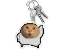 Llavero divertido de gato, cabeza redonda, colgante de acrílico divertido | Llaveros para hombre para el hogar, oficina, escuela, viajes, familia, fiestas de cumpleaños, Gato bailando, Refer to