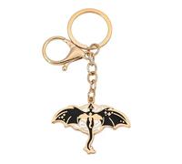 Llavero Dragón Negro Dorado para Mujer Hombre, Llavero Original Metálico con Colgante Dragón Alas Abiertas, Accesorio para Mochila, Coche o Bolso, Personalización Regalo Cumpleaños,Detallito Invitados