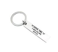 Llavero Drive Safe I Need You Here with Me para novio, marido, regalos para el día de San Valentín, aniversario, cumpleaños, Plateado