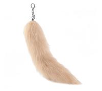 Llavero elegante con forma de cola de animal, colorido colgante para bolso, accesorio único para bolso de mano, caqui, Talla única