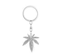 Llavero en forma de hoja de arce minimalista moderno del metal, llavero geométrico pendiente creativo personalizado del estilo de moda