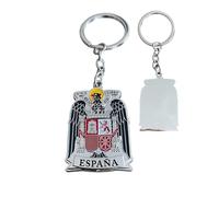 Llavero Escudo Águila de San Juan 4,5x3 cm | Aleación Zamak y Esmalte a Color | Reverso Cromado Pulido | Largo Total 10 cm con Cadena y Argolla de 3 cm | Diseño Histórico y Detallado | Coleccionismo