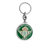 Llavero Escudo Redondo Real Betis - Producto Oficial de Fútbol - Diseño Metálico con Detalles en Relieve - Accesorio para Llaves, Mochilas o Bolsos - Regalo para Aficionados y Coleccionistas