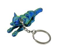 Llavero escultural de animales 3D con articulado | Figura multiarticulada con forma en capas, cadena corta y herrajes de cierre, detalle escultural para decoración de bolsos