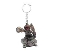 Llavero espeluznante - Llavero de calavera plateado antiguo para mujer, llavero de calavera para hombres, llavero de resina 3D de calavera, regalo para, Esqueleto de tortuga ecuestre, Siehe