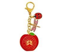 Llavero Feng Shui Harmony Fruit con mariquita y libélula 2025, llavero de mariquita roja con libélula, Rojo -, 13*4.5*5cm