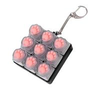 Llavero Fidget con Teclado, clicker Realista de Pata de Gato, Teclado Fidget Impreso en 3D con Sonido Divertido, Juguete para aliviar el estrés Llavero, Accesorio Mochila Viaje para niños, n