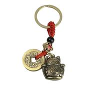 Llavero Gato Japonés de la Suerte color Bronce - Llaveros Miau de la Suerte color Oro Bronceado Chino - Accesorio de llaves amantes de la Suerte, Japón, Animales… - Llavero unisex hombre y mujer