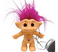 Llavero genérico - Figura de pelo loco, accesorio de troll vintage | Adorable espalda para mujeres, mini juguete colorido decoración a mano, rosa, Se référer au descriptif