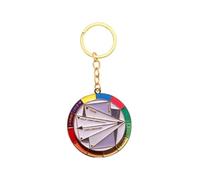 Llavero giratorio de metal con brújula de colores y rueda giratoria, llavero de paleta de colores rotable, regalos de artes estéticas, Estilo 3, Talla única