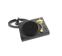 Llavero giratorio Disco Platino Vinilo, negro y dorado., talla única, Único, vintage