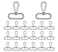 Llavero Giratorio, Ganchos Langosta de Aleación, Anillo de Gatillo Giratorio para Cierre de Bolsa, Correas Perros, Colgantes, Manualidades Decoraciones, Hebilla de Correa (38mm/20 Piezas)