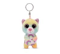 Llavero GLUBSCHIS gato Miss Mellie 9cm multicolor - Colgante animal de peluche sostenible - Para colgar en la llave, bolso, mochila, y mucho más, para niños y adultos, una excelente idea de regalo