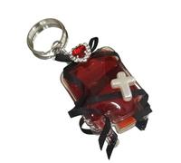 Llavero gótico con lazo, accesorio único, elegante joyería con textura acrílica para uso diario y fiesta, llavero de tendencia juvenil, Negro, Talla única