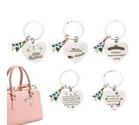 Llavero grabado de Navidad, llavero navideño de acero inoxidable, colgante con palabras grabadas | Llavero colgante con superficies lisas para mochilas, bolsos, llaves de