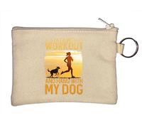Llavero gráfico con texto en inglés "I Just Want to Workout and Hang with My Dog Beach Running", color beige, beige, Talla única