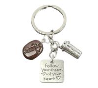 Llavero I Love Café - Llaveros Taza de Café con Vaso de Café, Grano de Café Marrón y una Placa con Frase Motivadora - Accesorio de Llaves para Amantes de Café, Bares… - Llavero Unisex Hombre y Mujer