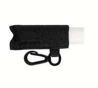 Llavero impermeable para cosméticos, hecho a mano, bolsa de almacenamiento con clip, soporte para bálsamo labial, llavero ideal para viajes, solución de almacenamiento de maquillaje, Black, Talla