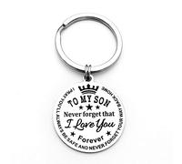 Llavero inspirador con texto en inglés «To My Son», «Never Forget That I Love You Forever Encourage»